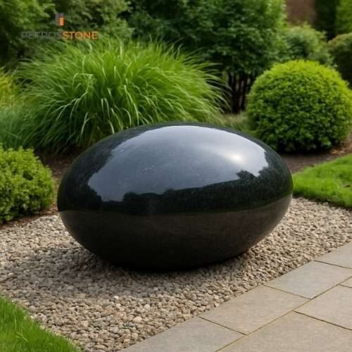 Basalt Stone Spheres and Sculptural Accents