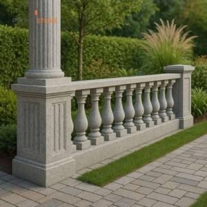 Fluted Stone Pillars, Balustrades & Railings