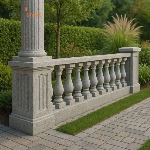 Fluted Stone Pillars, Balustrades & Railings