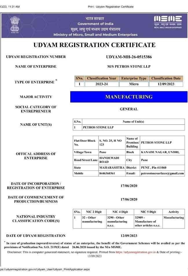 Manufacturing License